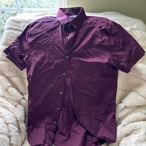 Men's Burgundy Shirt - Express - Picture 1 of 2